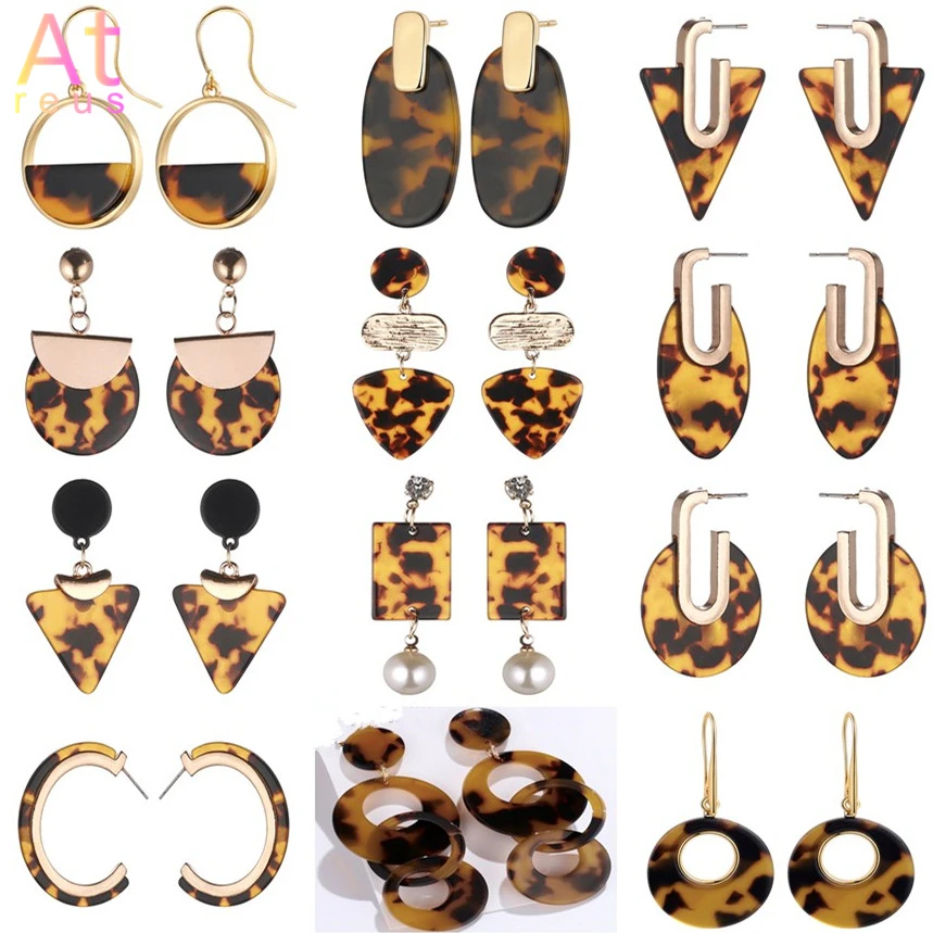 New Fashion Tortoise Color Leopard Print Acrylic Acetic Acid Sheet Geometric Circle Square Triangle Long Drop Earrings for Women
New Fashion Tortoise Color Leopard Print Acrylic Acetic Acid Sheet Geometric Circle Square Triangle Long Drop Earrings for Women