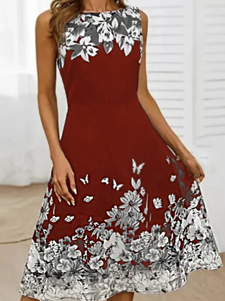 Round Neck Women Summer Print Red Dress Female Loose Sleeveless Off Shoulder Retro Dress Hollow Out Streetwear Casual Midi Dress
Round Neck Women Summer Print Red Dress Female Loose Sleeveless Off Shoulder Retro Dress Hollow Out Streetwear Casual Midi Dress