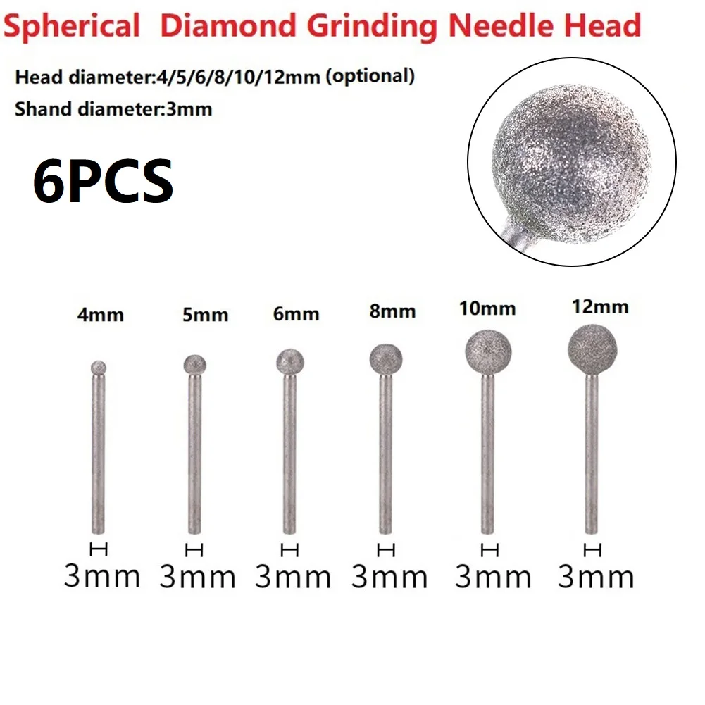 Useful New Practical Durable Diamond Round Ball Burr Drill Bit Grinding Needle Head Kit 4-12mm 4/5/6/8/10/12mm
Useful New Practical Durable Diamond Round Ball Burr Drill Bit Grinding Needle Head Kit 4-12mm 4/5/6/8/10/12mm