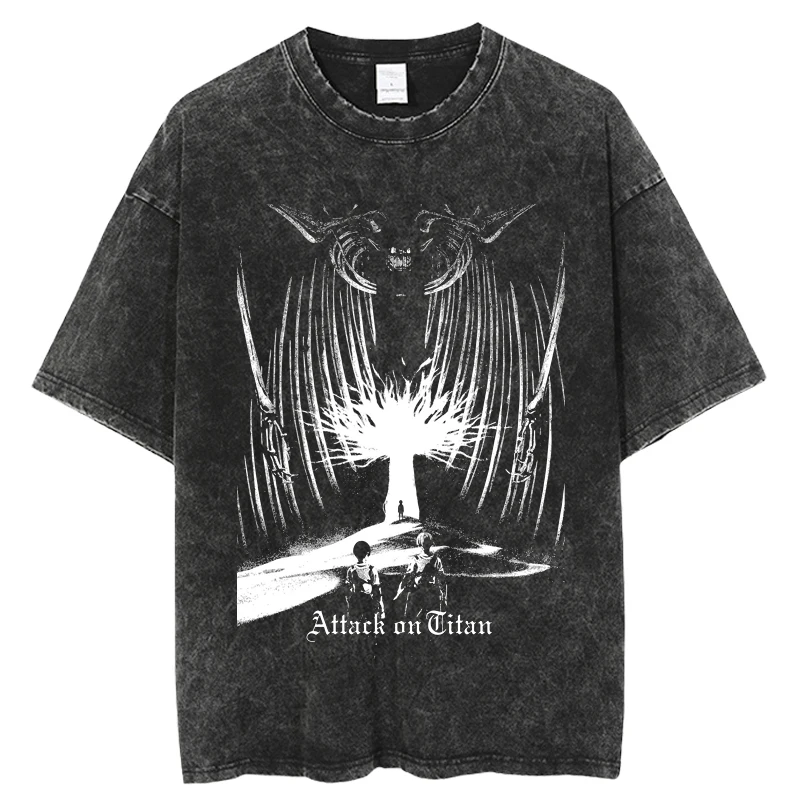 Attack on Titan Anime Washed Tshirt Japanese Oversize Streetwear T-Shirt Men Women Harajuku Short Sleeve Cotton Vintage Tops
Attack on Titan Anime Washed Tshirt Japanese Oversize Streetwear T-Shirt Men Women Harajuku Short Sleeve Cotton Vintage Tops