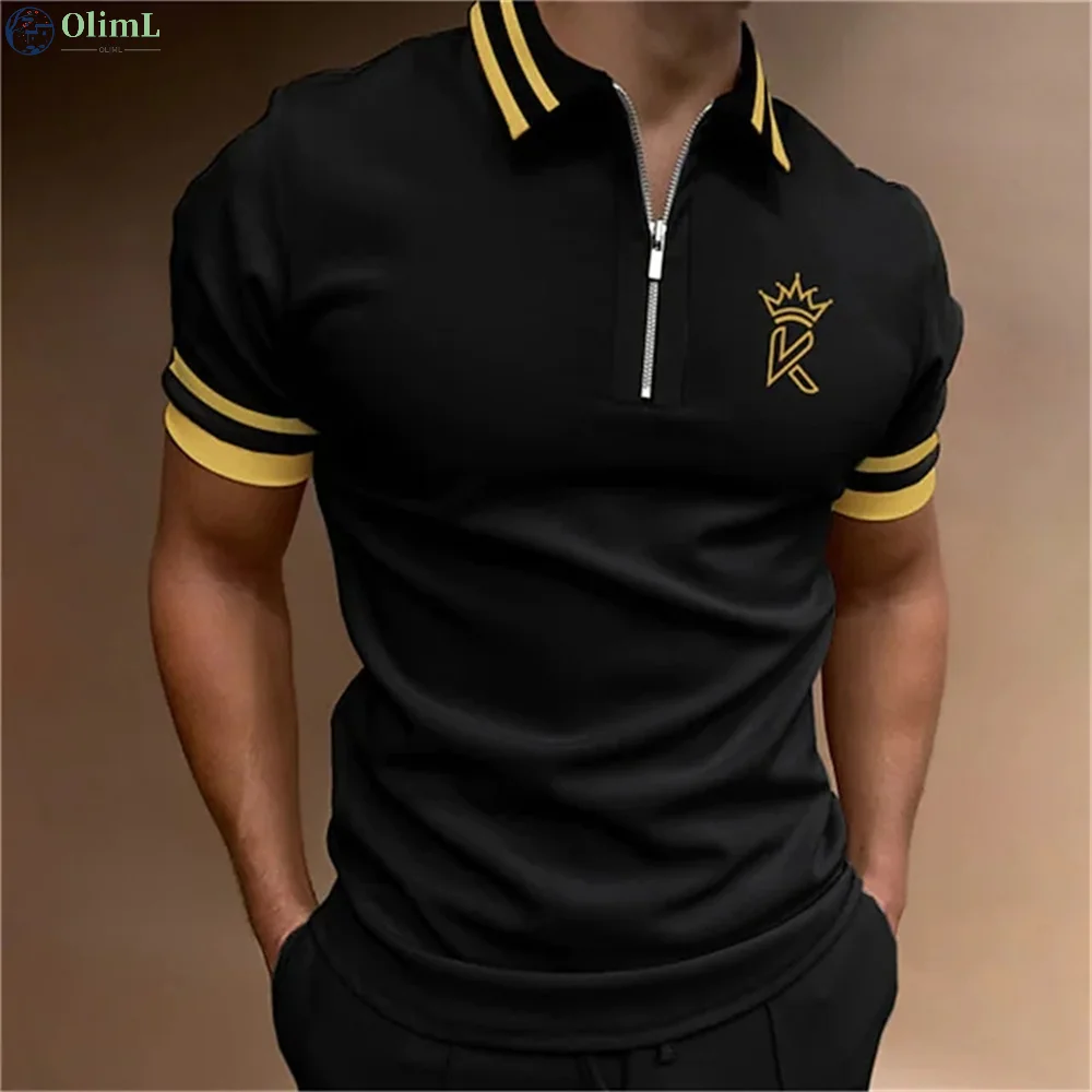 Summer Business Casual Men's POLO Shirt High-Quality Striped Print Zipper Shirt Casual Breathable Men's T-Shirt Men's Tops 2023
Summer Business Casual Men's POLO Shirt High-Quality Striped Print Zipper Shirt Casual Breathable Men's T-Shirt Men's Tops 2023