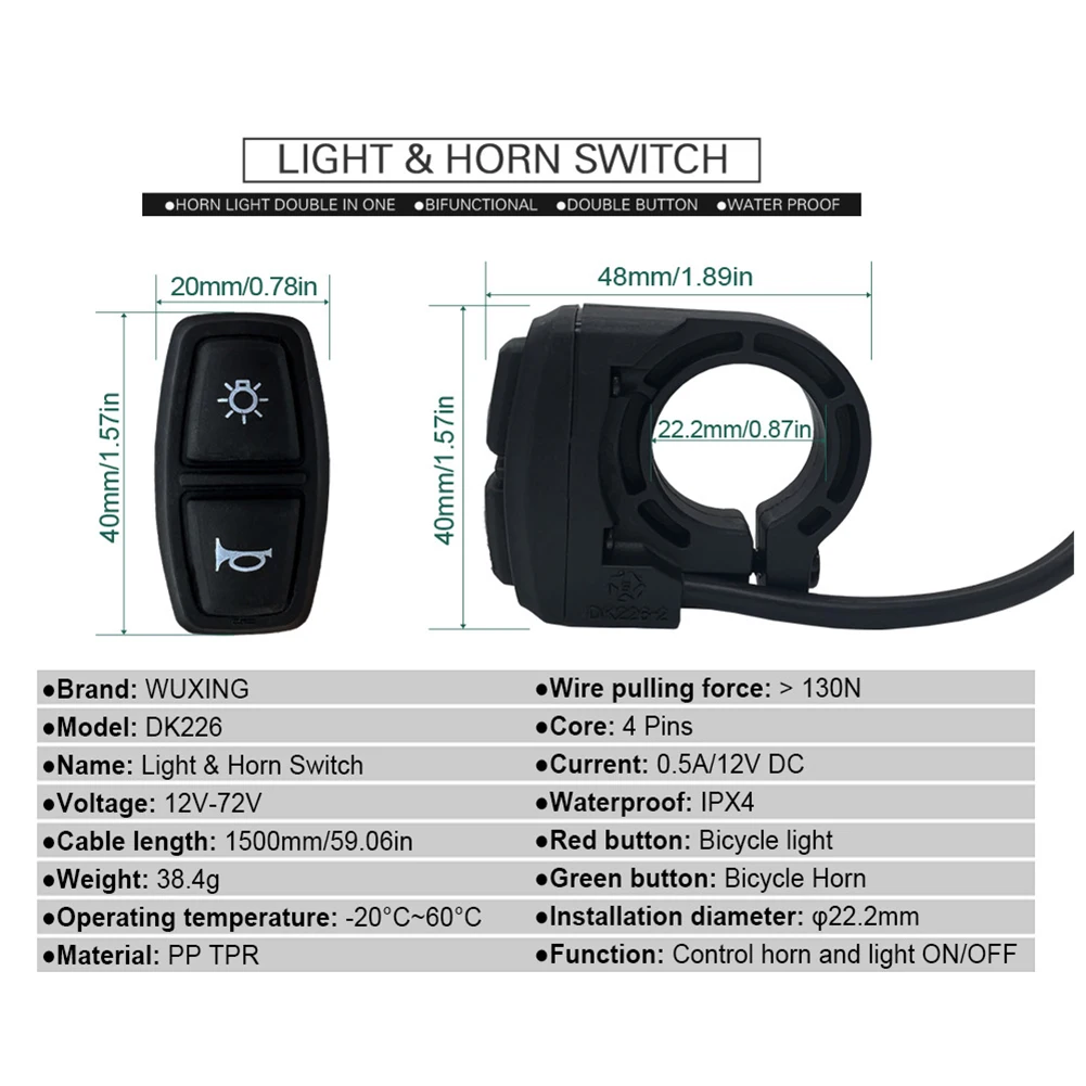 Ebike Headlight Bike Light LED Brake Lamps Quick Release Switch Taillight Waterproof 12~72V Front/Rear Light Set
Ebike Headlight Bike Light LED Brake Lamps Quick Release Switch Taillight Waterproof 12~72V Front/Rear Light Set