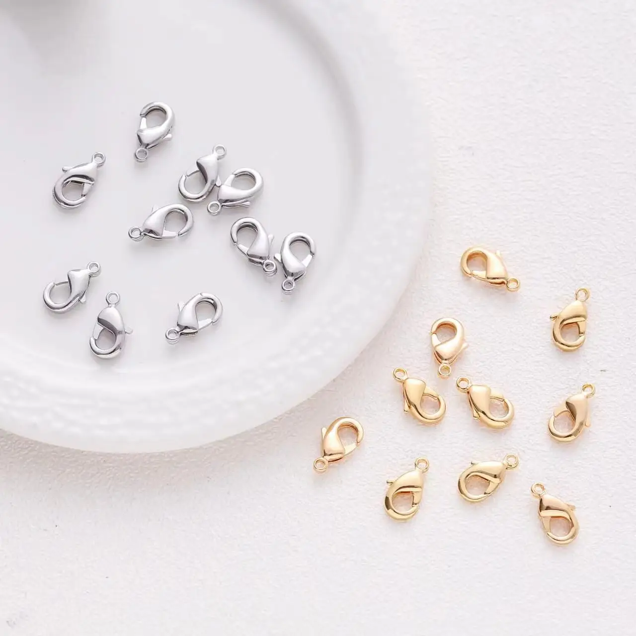 50Pcs 10x5mm/12x6mm/14x7mm/16x9mm 9 Colors Plated Alloy Lobster Clasp Hooks For Fashion Jewelry Findings Fit Necklace Bracelet
50Pcs 10x5mm/12x6mm/14x7mm/16x9mm 9 Colors Plated Alloy Lobster Clasp Hooks For Fashion Jewelry Findings Fit Necklace Bracelet