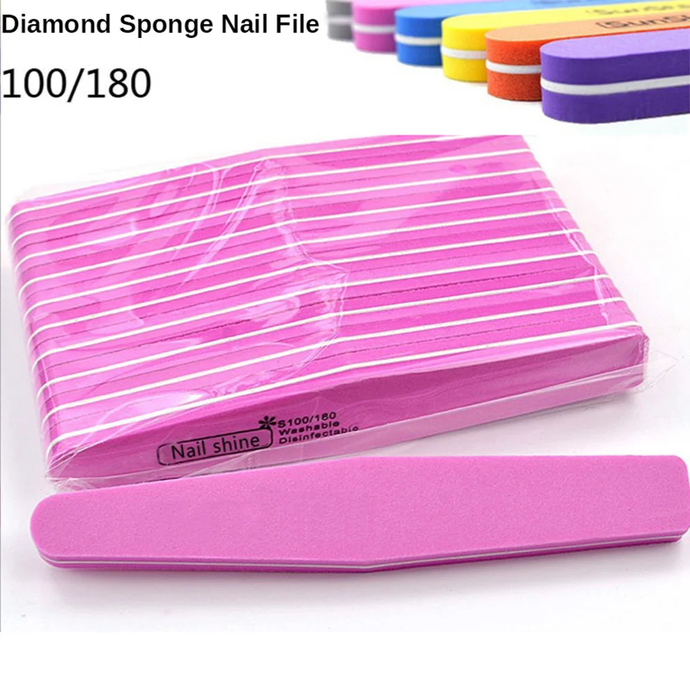 

Specialized Double Side Nail Files Buffer 100/180 Polishing Grinding 10pcs/lot Rhombus Manicure Pedicure Nail Buffers File Tools