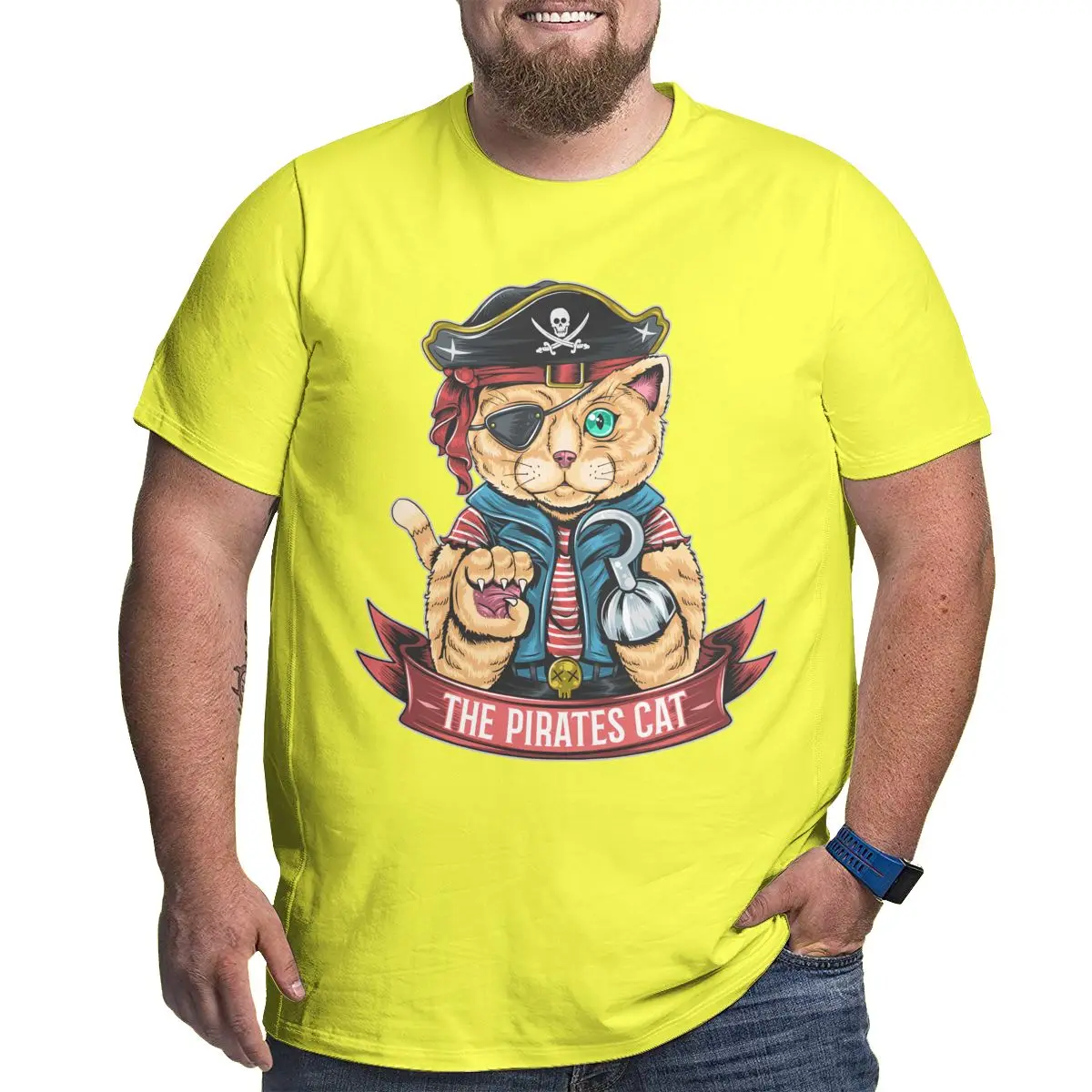 The Pirates Cat T Shirts for Men Oversized Cotton T-Shirts Yellow Short Sleeve Plus Size Top Tees Men's Plus Size Clothing
The Pirates Cat T Shirts for Men Oversized Cotton T-Shirts Yellow Short Sleeve Plus Size Top Tees Men's Plus Size Clothing