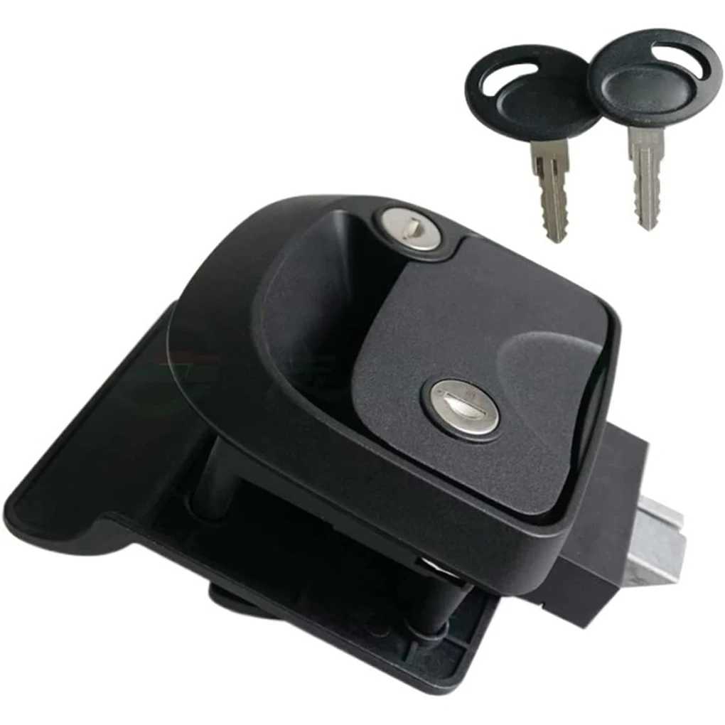 

Door Lock Mechanical Latch Handle Safety Insurance Locks Black Scrub Easy to Install for Trailer Furniture Luggage