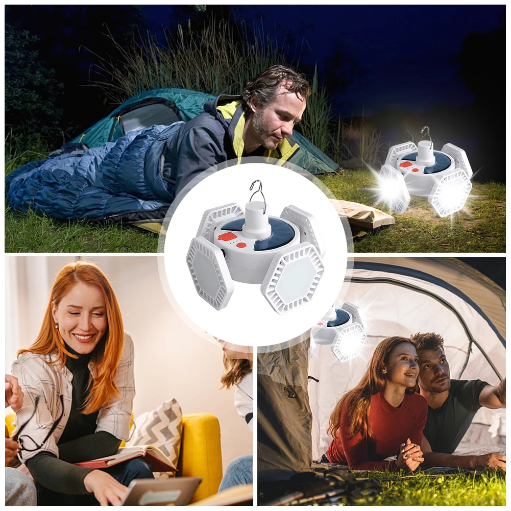 Waterproof Fan Blade Lamp 800lm 5 Modes 169 LED Football Bulb Lamp USB Charging 85W Foldable Emergency Power Bank Outdoor Tools 
Waterproof Fan Blade Lamp 800lm 5 Modes 169 LED Football Bulb Lamp USB Charging 85W Foldable Emergency Power Bank Outdoor Tools