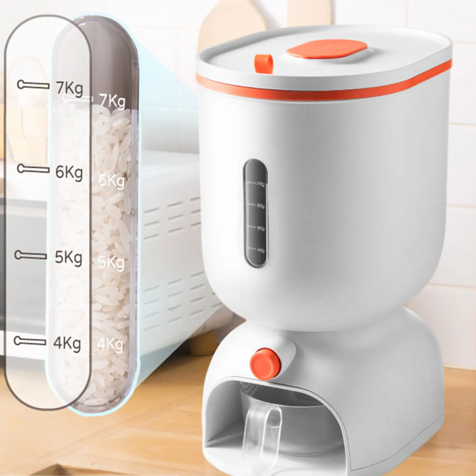 Cereal Dispenser Bucket Dry Food Container Rice Storage Bin Countertop 14.3Lbs Grain Dispensers With Measuring Cup Good Sealing
Cereal Dispenser Bucket Dry Food Container Rice Storage Bin Countertop 14.3Lbs Grain Dispensers With Measuring Cup Good Sealing
