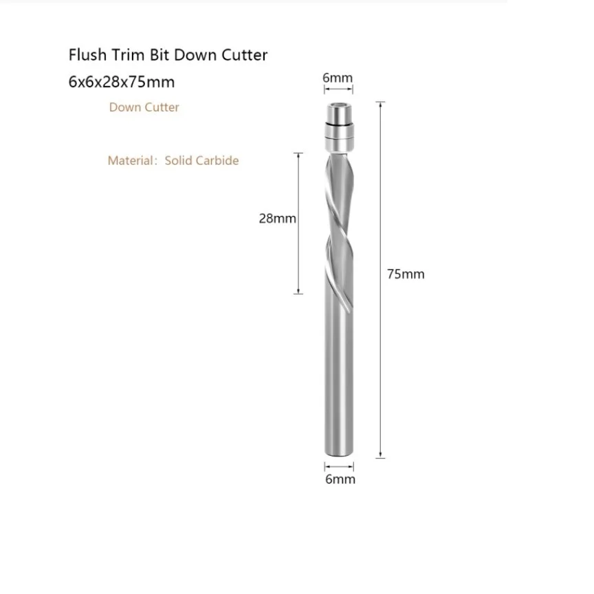 Woodworking Milling Cutters End Mill Compression Flush Trim Solid Carbide Spiral Router Bit Miilling Cutter 6/6.35mm Shank
Woodworking Milling Cutters End Mill Compression Flush Trim Solid Carbide Spiral Router Bit Miilling Cutter 6/6.35mm Shank