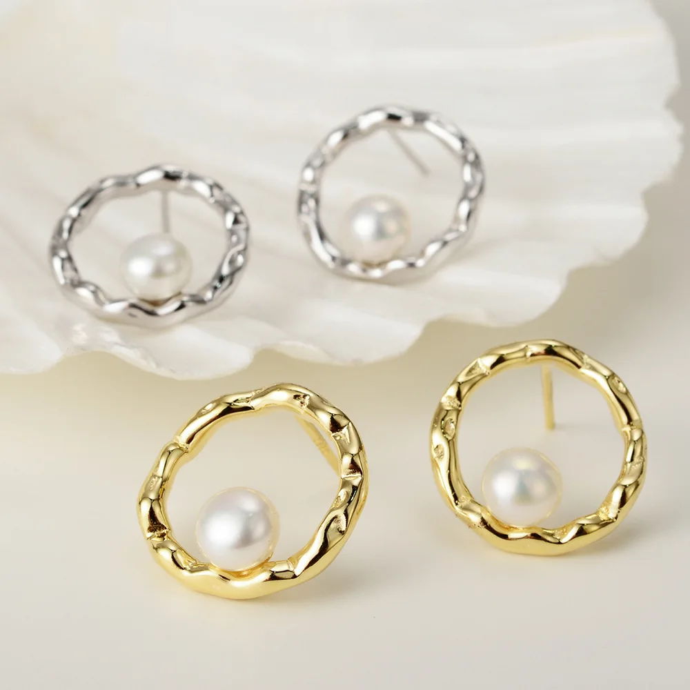 Youth of Vigor Solid 925 Silver Irregular Hoop Pearl Ear Studs 18K Gold Tone Original Party Woman Earrings E1207
Youth of Vigor Solid 925 Silver Irregular Hoop Pearl Ear Studs 18K Gold Tone Original Party Woman Earrings E1207