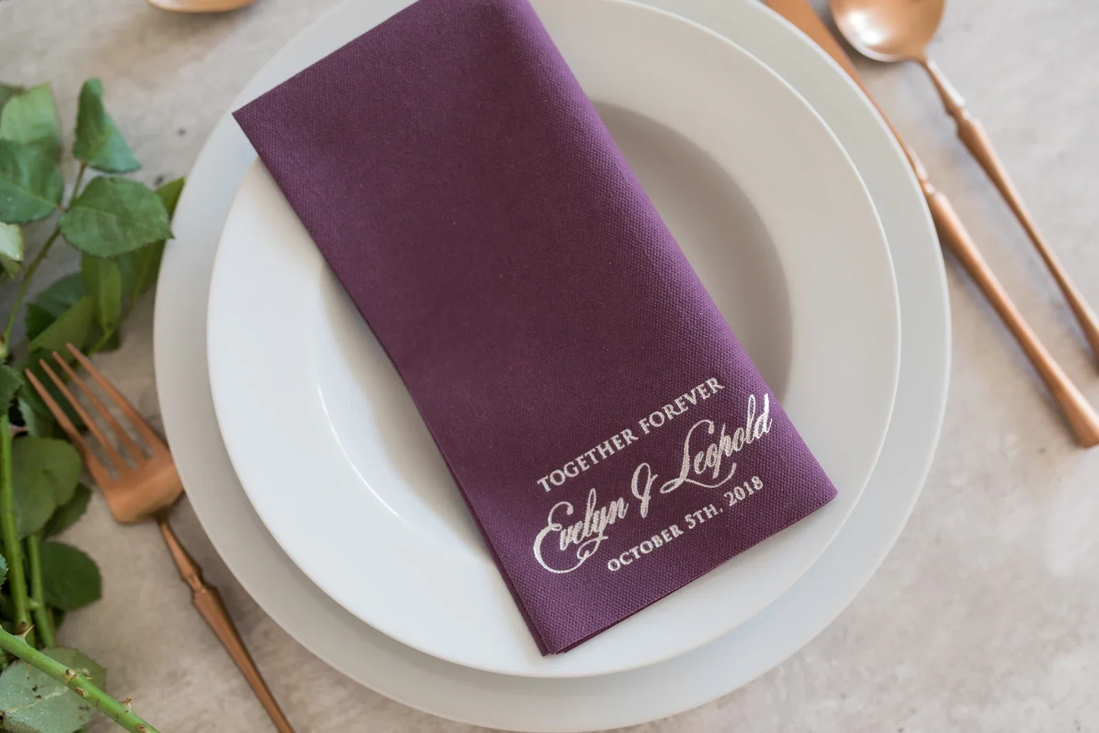 50pcs Personalized napkins DINNER serwetki Bedruckte Servietten Hochzeit Napkins Wedding