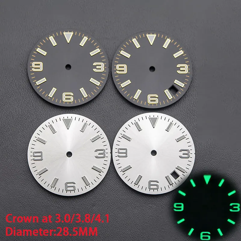 28.5mm Gold Black White Watch Dial Green luminous Fit Seiko NH35 NH36 7S26 Automatic Movement fit Seiko Watch Crown at 3.8/3.0/4
28.5mm Gold Black White Watch Dial Green luminous Fit Seiko NH35 NH36 7S26 Automatic Movement fit Seiko Watch Crown at 3.8/3.0/4