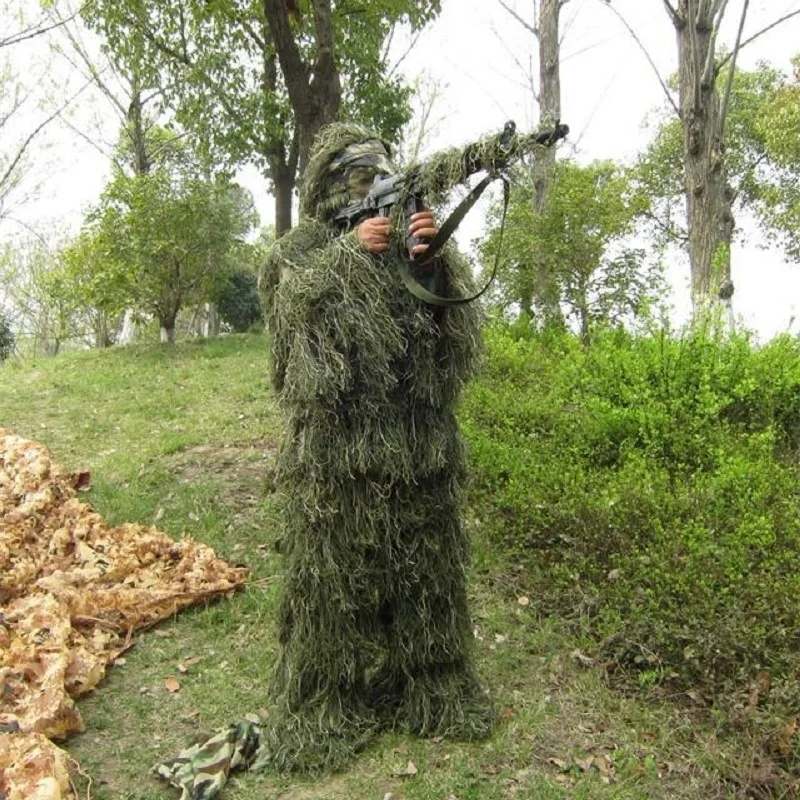 

Hunting Paintball Green Grass Camouflage Ghillie Clothing Yowie Sniper Suit Hunting Gillie Suit Camouflage Tactical Camo Suit