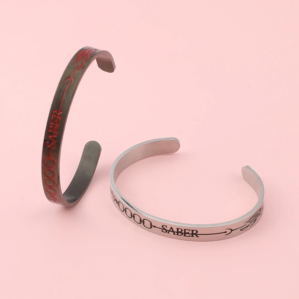 Game Fate Stay Night Open Bangle Bracelet Saber Altria Pendragon Stainless Steel Engrave Cuff Bangles Men Women Cosplay Jewelry
Game Fate Stay Night Open Bangle Bracelet Saber Altria Pendragon Stainless Steel Engrave Cuff Bangles Men Women Cosplay Jewelry