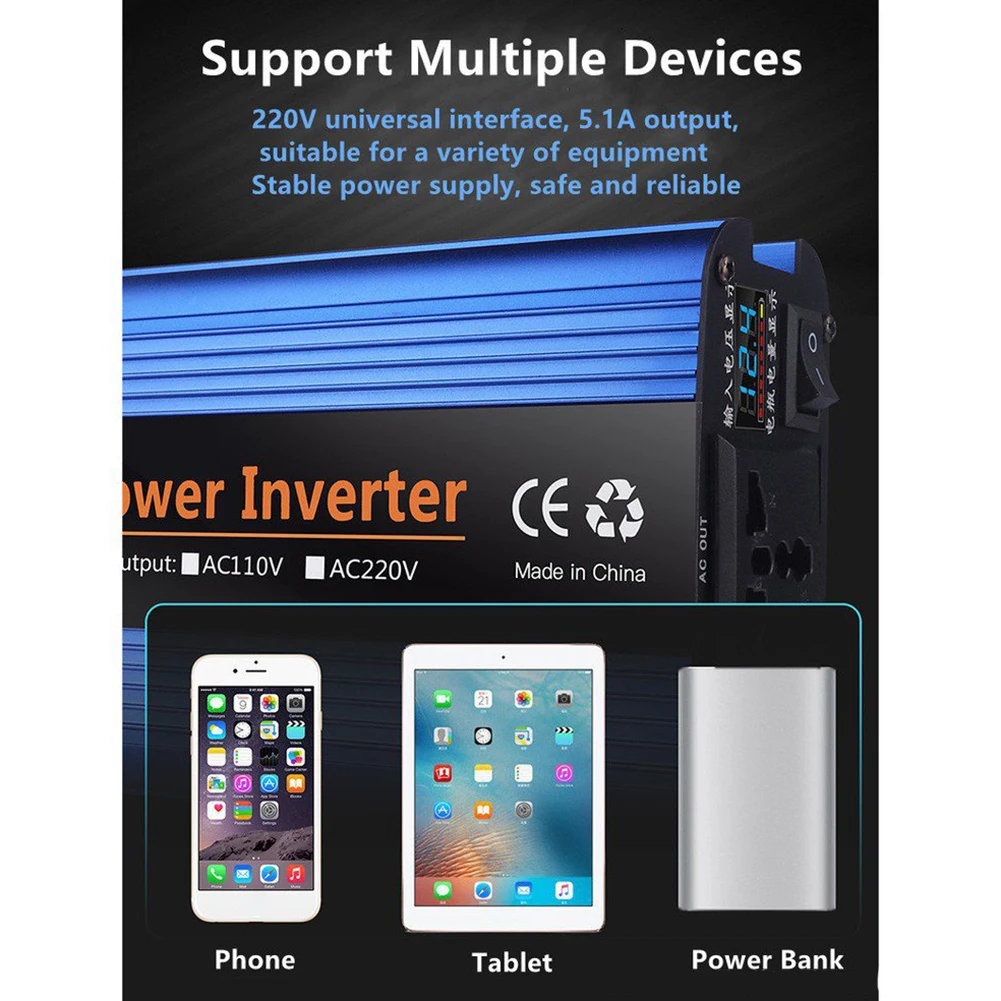 Car Inverter Power Inverter LCD Display Power Inverter Solar Inverter Vehicle Inverter With Transformer Function
Car Inverter Power Inverter LCD Display Power Inverter Solar Inverter Vehicle Inverter With Transformer Function