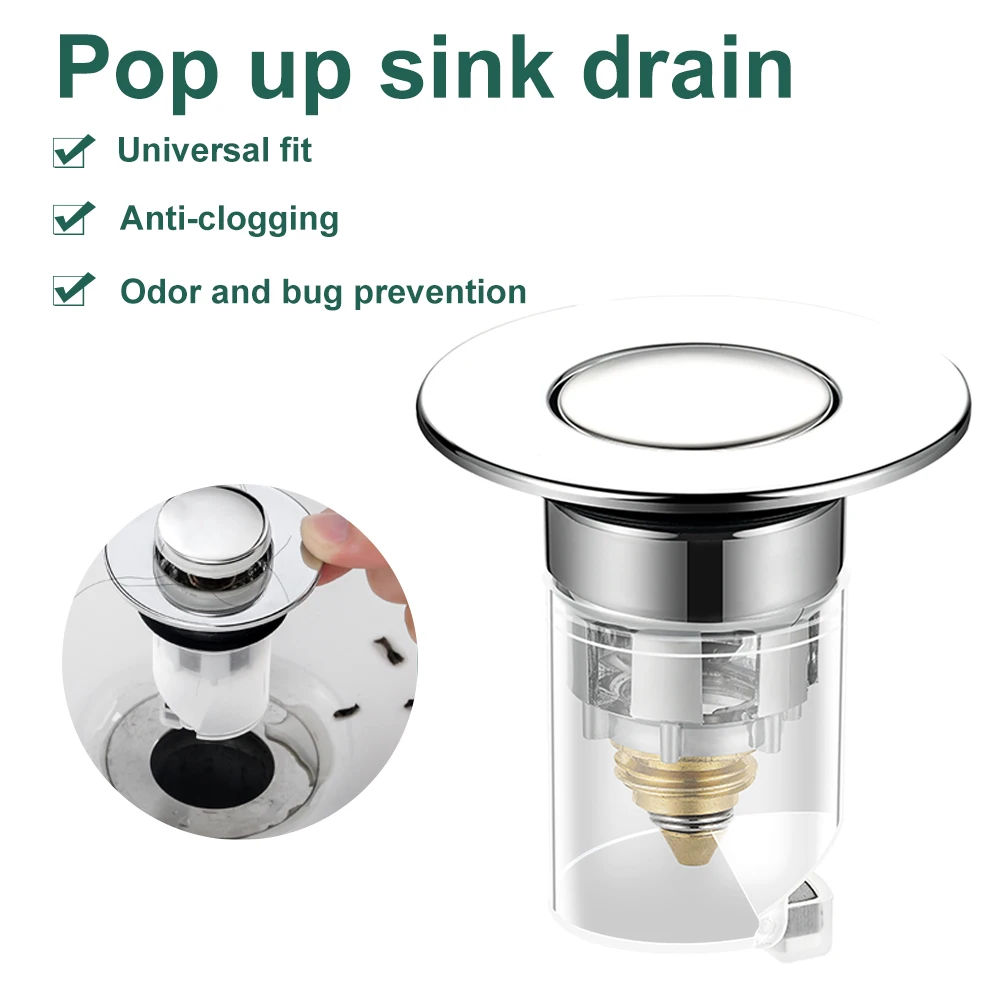 New Bathroom Sink Drains Stainless Steel Pop-Up Bounce Core Basin Drain Filter Hair Catcher Shower Sink Strainer Insect Proof
New Bathroom Sink Drains Stainless Steel Pop-Up Bounce Core Basin Drain Filter Hair Catcher Shower Sink Strainer Insect Proof