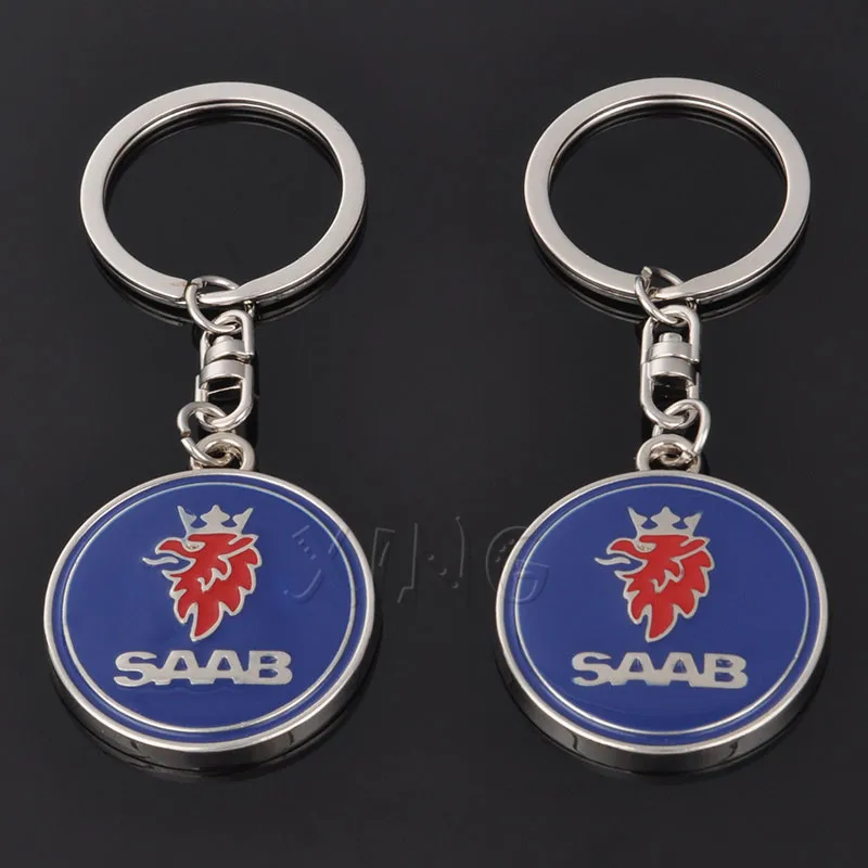 

High Quality Metal Car Logo Keychain Keychain Auto Badge Key Chain Key Ring Keyfob For SAAB SCANIA Aero X 9-3 9-5 9-7X Styling