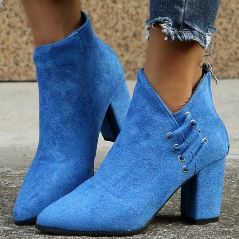 New 2022 Popular High Heel Shoes Women's Boots Fashion Autumn Chunky Heel Ankle Boots Women's Side Zipper Women's Shoes Size 43
New 2022 Popular High Heel Shoes Women's Boots Fashion Autumn Chunky Heel Ankle Boots Women's Side Zipper Women's Shoes Size 43