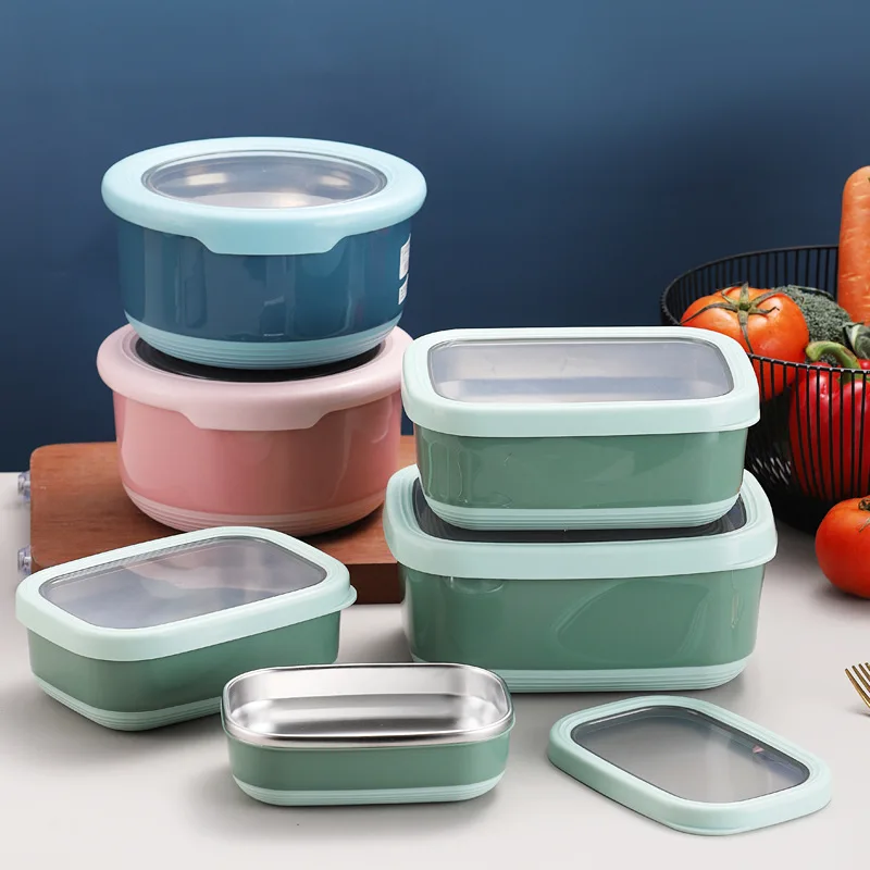 Round/Rectangle Stainless Steel Sealed Lunch Box with Lid Kitchen Bento Food Storage Container Refrigerator Fresh-Keeping Box
Round/Rectangle Stainless Steel Sealed Lunch Box with Lid Kitchen Bento Food Storage Container Refrigerator Fresh-Keeping Box