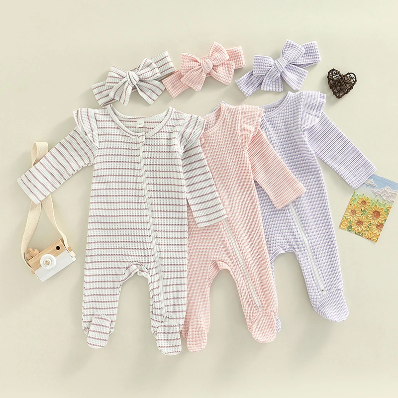 Baby Girls Romper Suit Long Sleeve Zipper Ruffle Patchwork Casual Party Street Spring Romper+Headband
Baby Girls Romper Suit Long Sleeve Zipper Ruffle Patchwork Casual Party Street Spring Romper+Headband