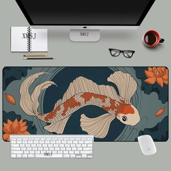 Koi Butterfly Osaka Japan Desk Pad Gaming Mouse Pad Computer Office Mat Gaming Accessories Mousepad Keyboard Cabinet Mouse Pads