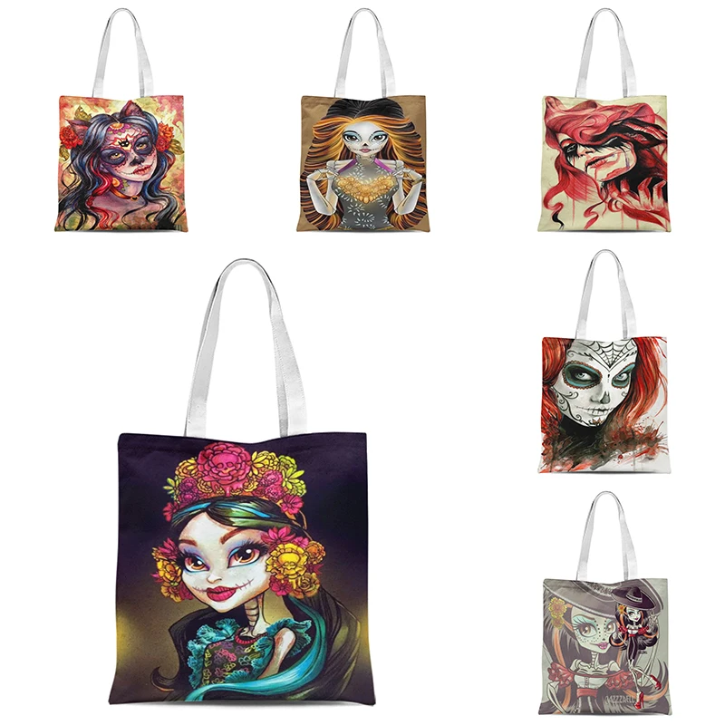 Personalized Skull Princess Women Shoulder Bags Handbags Shopper Canvas Trendy Eco Travel School Beach Bag Storage Organizer Bag
Personalized Skull Princess Women Shoulder Bags Handbags Shopper Canvas Trendy Eco Travel School Beach Bag Storage Organizer Bag