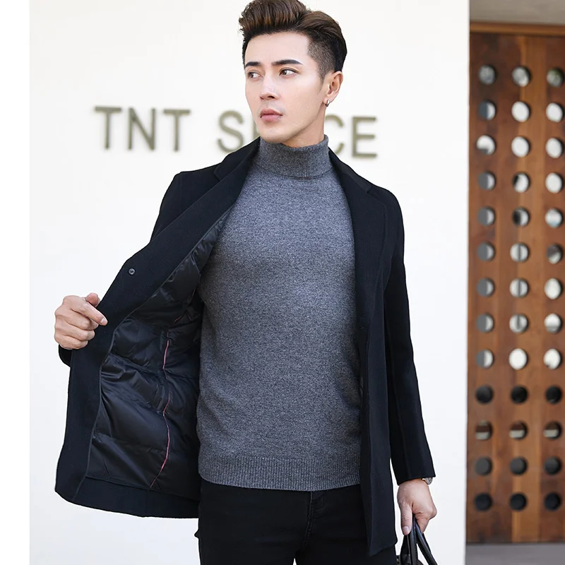Down 2023 Liner Winter Woolen Coat Men Thicken Double-sided Cashmere Jacket Mid-length Wool Warm Overcoat Business Formal Blazes
Down 2023 Liner Winter Woolen Coat Men Thicken Double-sided Cashmere Jacket Mid-length Wool Warm Overcoat Business Formal Blazes