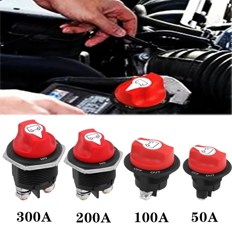 

300A/200/A100A Car Battery Switch Rotary Disconnect Power Cut Off Short Disconnecter Power Isolator Auto Motorcycle Truck Boat