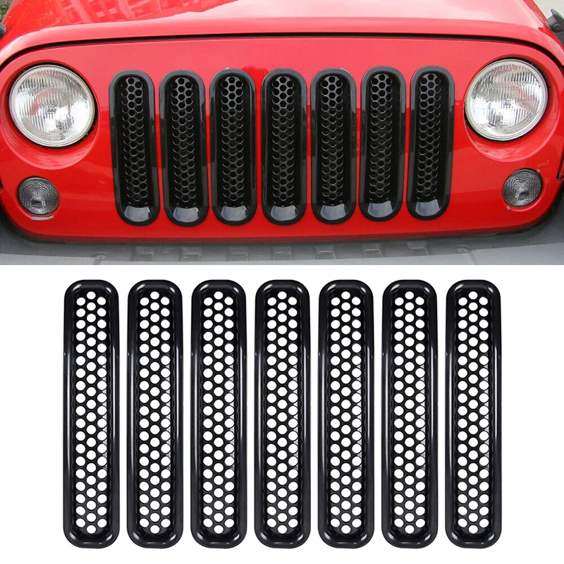 7 шт. Автомобильная вставка, передняя сетчатая решетка для Jeep Wrangler TJ 1997 1998 1999 2000 2001-2006, черная декоративная крышка
7 шт. Автомобильная вставка, передняя сетчатая решетка для Jeep Wrangler TJ 1997 1998 1999 2000 2001-2006, черная декоративная крышка