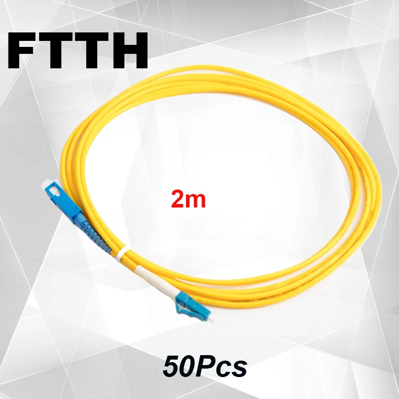 

FASO High Quality 50Pcs 2 Meter SC/UPC-LC/UPC Simplex 2.0mm Single Mode G652D LSZH Jacket Fiber Optic Patch Cord