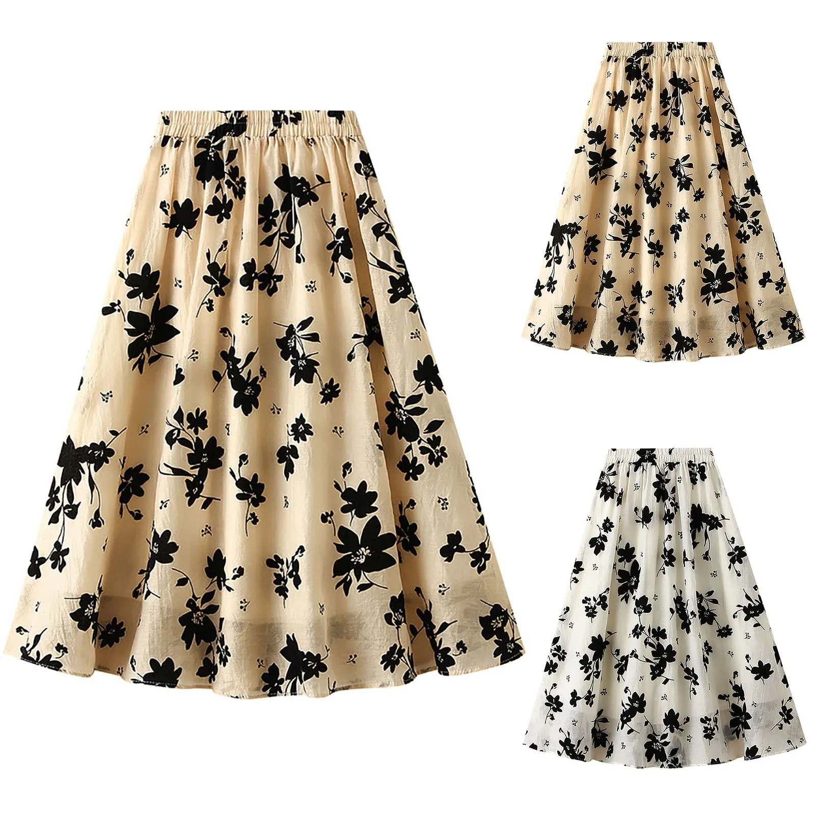 Korean Style Floral Print Skirt Women Elegant Lace Skirt Summer Vintage Pleated Skirt Elastic Waist Casual Loose A Line Skirt
Korean Style Floral Print Skirt Women Elegant Lace Skirt Summer Vintage Pleated Skirt Elastic Waist Casual Loose A Line Skirt