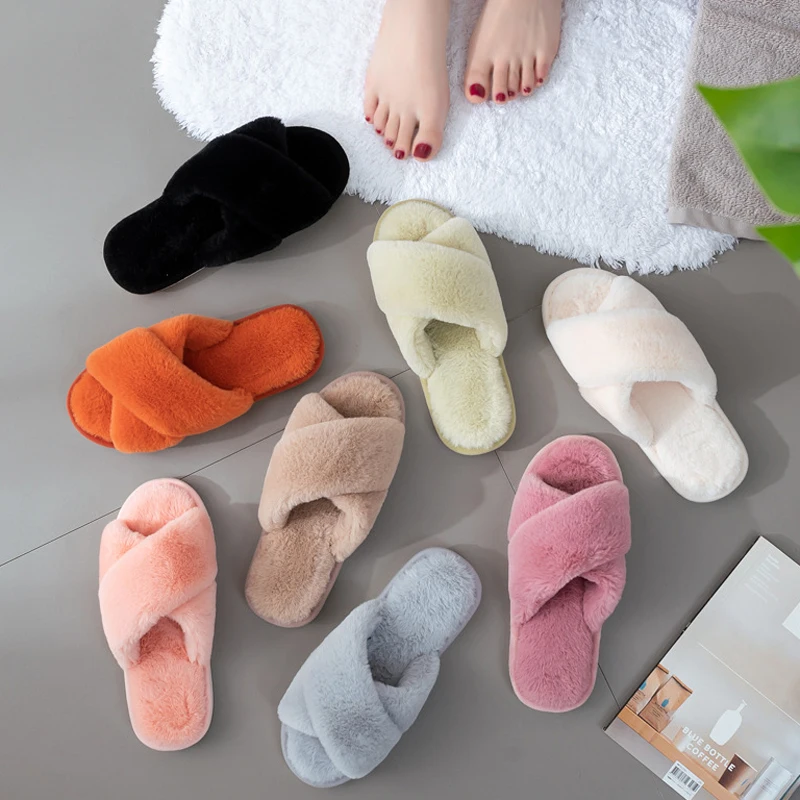 New Women Cross Band Slippers Soft Plush Furry Cozy Open Toe House Shoes Indoor Outdoor Faux Fur Warm Flip Flops Simple Slides
New Women Cross Band Slippers Soft Plush Furry Cozy Open Toe House Shoes Indoor Outdoor Faux Fur Warm Flip Flops Simple Slides