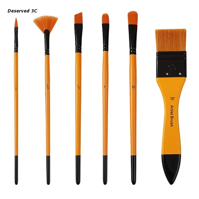 6 шт., гибкие нейлоновые кисти для акриловых красок
6 шт., гибкие нейлоновые кисти для акриловых красок