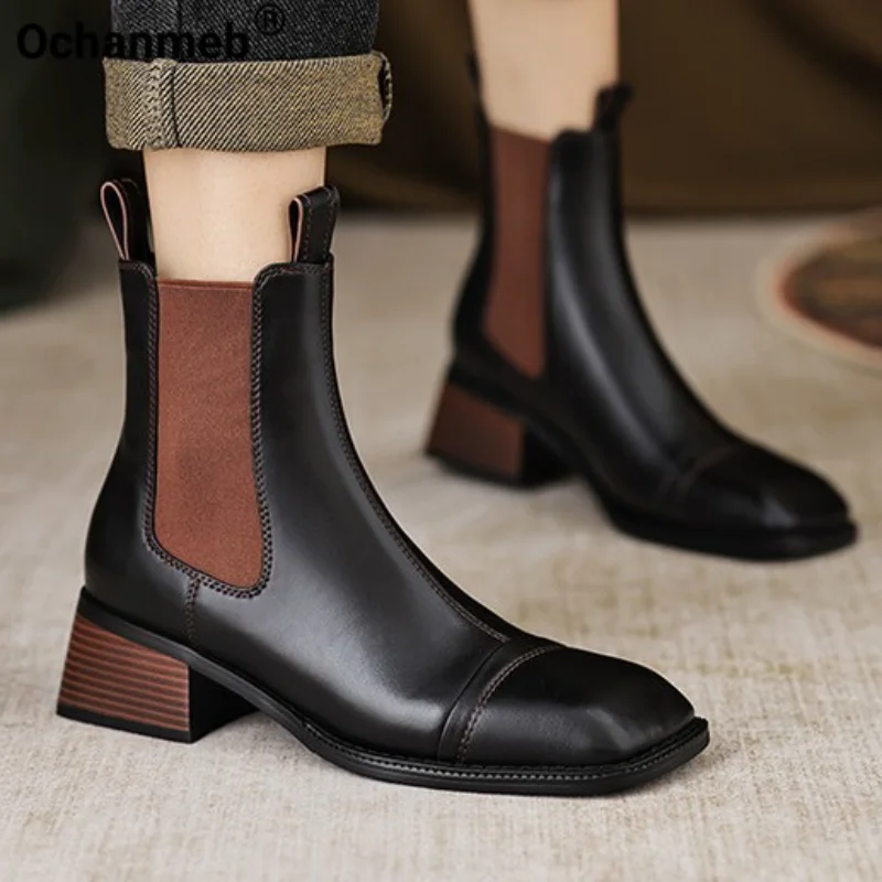 Ochanmeb Women Genuine Leather Chelsea Boots Shoes Woman Block Medium Heel Elastic Band Square Toe Ankle Short Boots Fall Winter
Ochanmeb Women Genuine Leather Chelsea Boots Shoes Woman Block Medium Heel Elastic Band Square Toe Ankle Short Boots Fall Winter