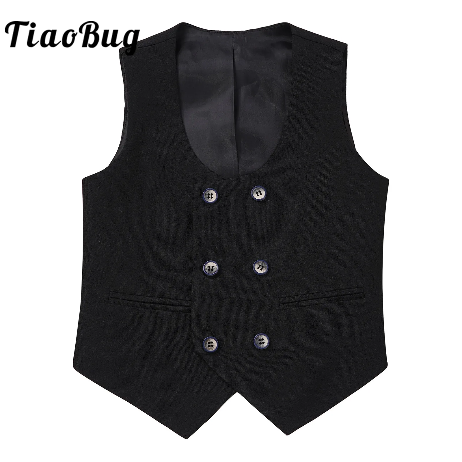 Kids Boys Classic Suit Vest U Neck Double Breasted Adjustable Strap Sleeveless Vests Gentleman Formal Waistcoat Wedding Costume
Kids Boys Classic Suit Vest U Neck Double Breasted Adjustable Strap Sleeveless Vests Gentleman Formal Waistcoat Wedding Costume