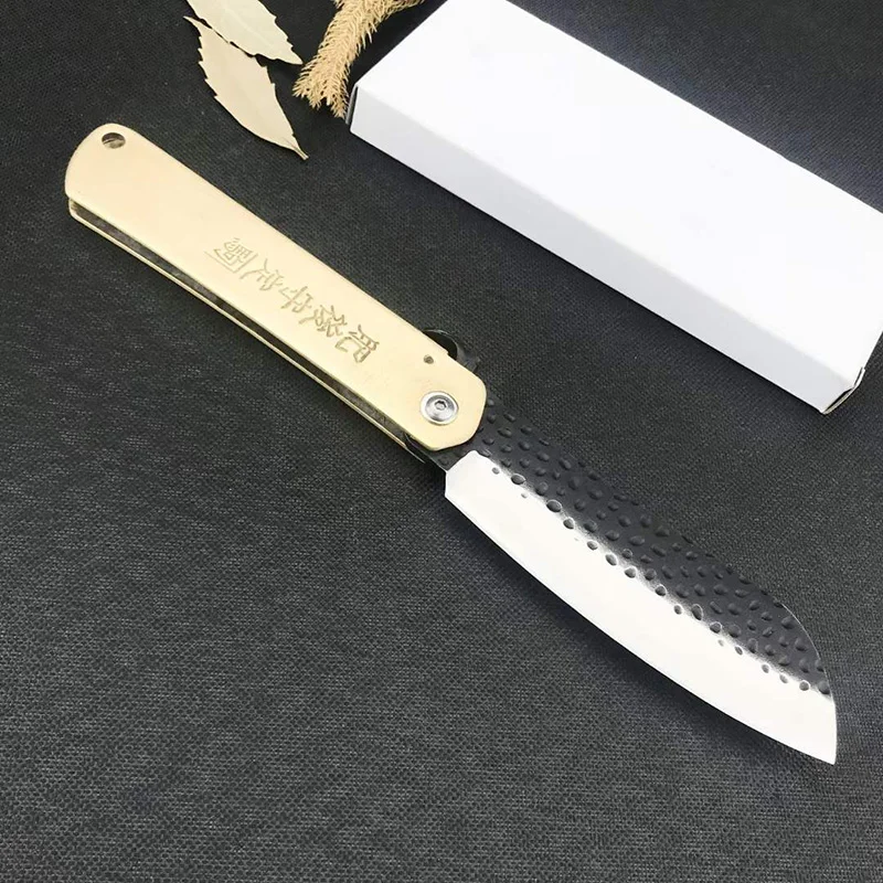 Survival Pocket Knife Forger 7Cr13Mov Steel Blade Folding Knife Brass Handle Camping Fruit Knives Outdoor EDC Tools 
Survival Pocket Knife Forger 7Cr13Mov Steel Blade Folding Knife Brass Handle Camping Fruit Knives Outdoor EDC Tools