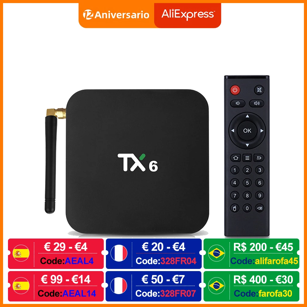 

Android 9.0 TV Box TX6 4GB 64GB 5.8G Wifi Allwinner H6 Quad Core USB 3.0 BT4.2 4K Media Google Player Youtube Set Top Box TV BOX