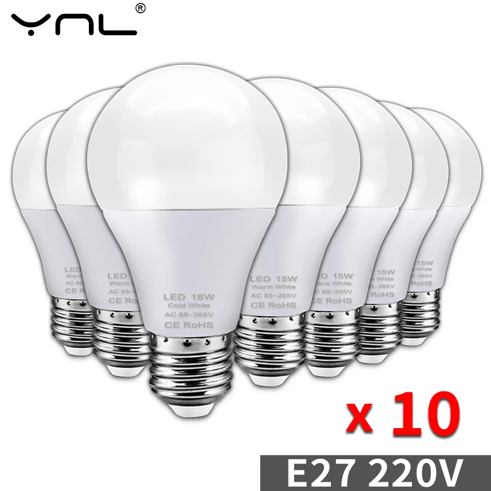 10Pcs/lot E27 LED Bulb Lamps 220V 240V 3W 6W 9W 12W 15W 18W Real LED Light Bulbs For Home Ceiling Chandelier Lighting Bombilla
10Pcs/lot E27 LED Bulb Lamps 220V 240V 3W 6W 9W 12W 15W 18W Real LED Light Bulbs For Home Ceiling Chandelier Lighting Bombilla
