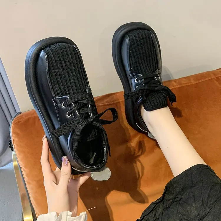 Brand Fashion Ladies Casual Shoes Lace Up Mesh Solid Color Casual Round Toe Platform Shoes Middle Heel Ladies Flat Shoes
Brand Fashion Ladies Casual Shoes Lace Up Mesh Solid Color Casual Round Toe Platform Shoes Middle Heel Ladies Flat Shoes