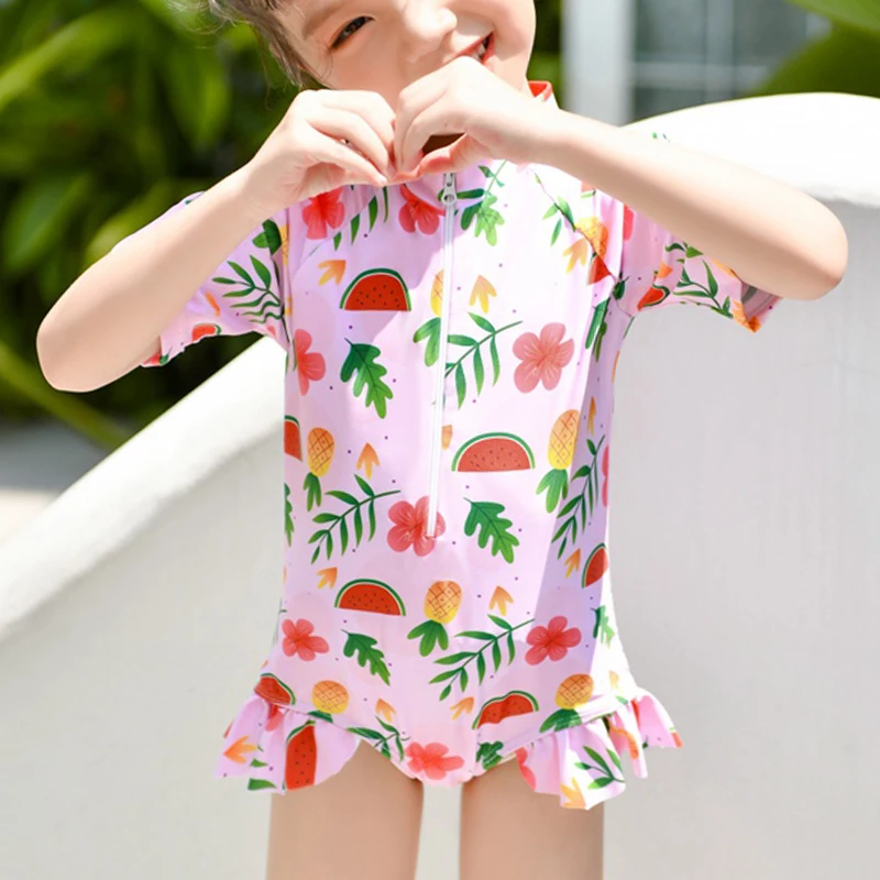Zip Front Kids Girl One Piece Short Sleeves Rash Guard Swimsuit 2022 Floral Cute Baby Girl Children Bathing Suit Swimwear
Zip Front Kids Girl One Piece Short Sleeves Rash Guard Swimsuit 2022 Floral Cute Baby Girl Children Bathing Suit Swimwear