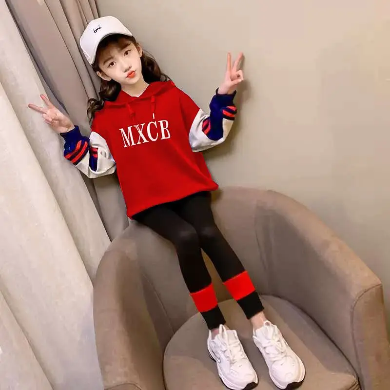 Girls Spring and Autumn Set Children Letter Spliced Hoodie+Leggings Pants 2Pcs Outfits Kids Long Sleeves Trousers Tracksuit
Girls Spring and Autumn Set Children Letter Spliced Hoodie+Leggings Pants 2Pcs Outfits Kids Long Sleeves Trousers Tracksuit