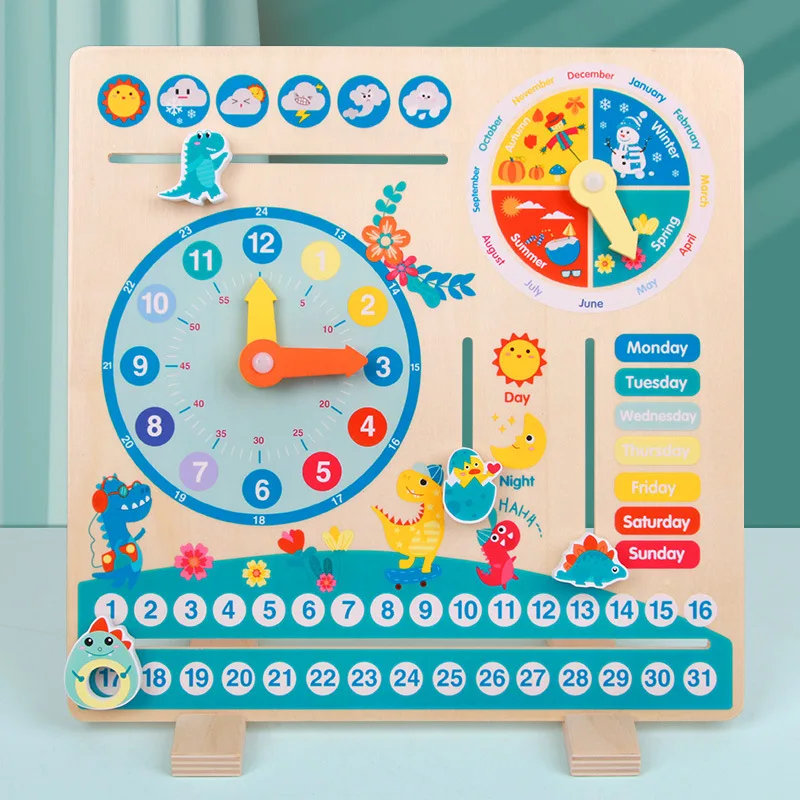 Wooden Montessori Toy Clock Calendar Weather Season Time Hour Minute Second Cognition Wooden Colorful Clock Toys Teaching Aids
Wooden Montessori Toy Clock Calendar Weather Season Time Hour Minute Second Cognition Wooden Colorful Clock Toys Teaching Aids