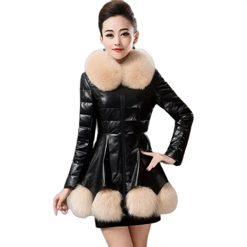New Women PU Leather Jacket Autumn Winter Leather Cotton Padded Parkas Female Faux Fox Collar Coat Ladies PU Leather Overcoat
New Women PU Leather Jacket Autumn Winter Leather Cotton Padded Parkas Female Faux Fox Collar Coat Ladies PU Leather Overcoat