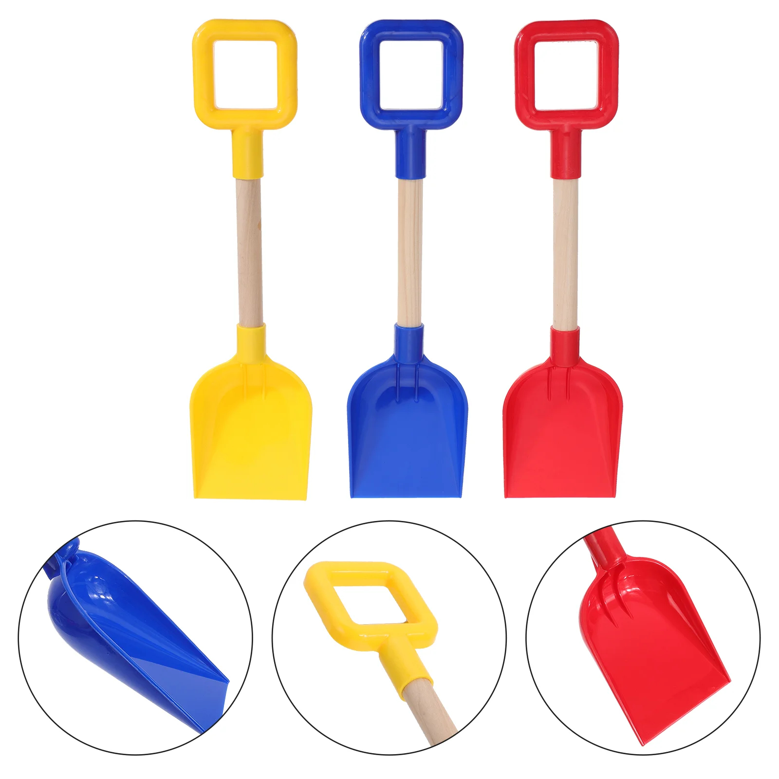 

3 Pcs Beach Playthings Children Toy Shovels Outdoor Wood Gardening Tools Planting Spades