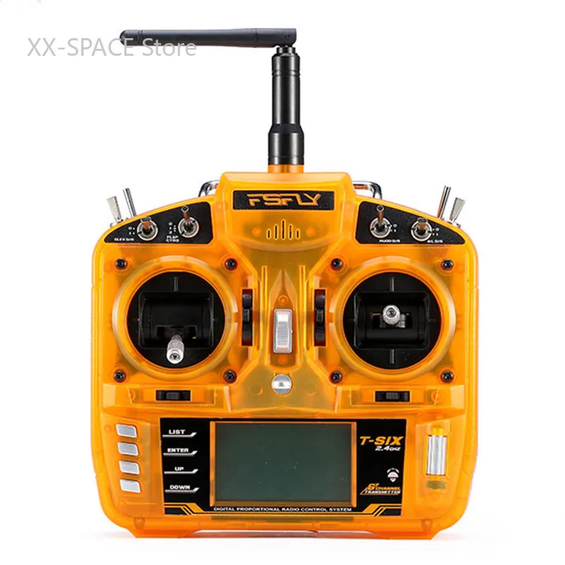 

Радиопередатчик FsFly T-Six, 2,4 ГГц, 6 каналов, совместим с DSM2 DSMX для вертолета, квадрокоптера, радиоуправляемого FPV дрона, дистанционное управление