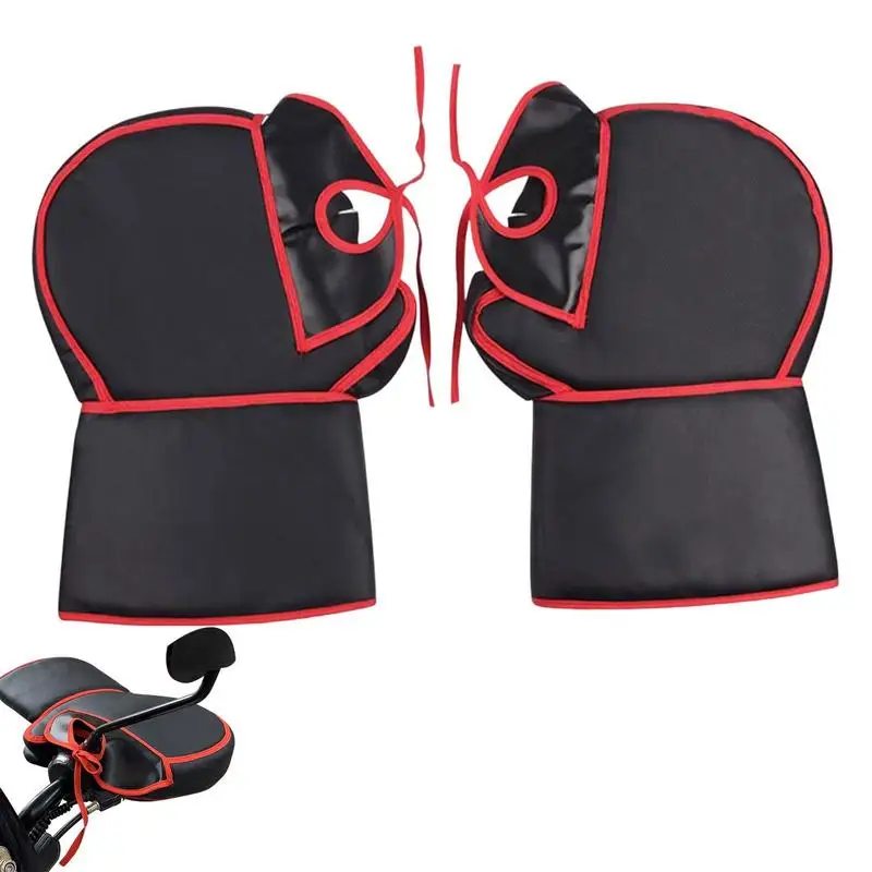 

Handlebar Mittens Cold Winter Pu Leather Mitts With Soft Plush Inside Waterproof Snowmobile Hand Mittens For Teenagers Mountain