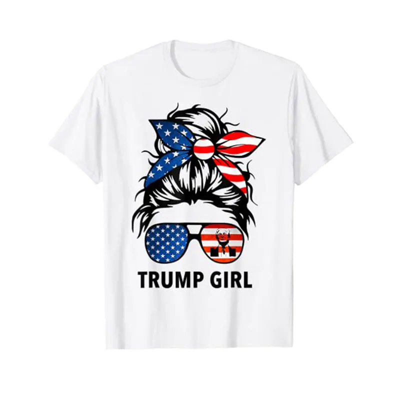 

Yes I'm A Trump Girl Get Over It - Trump 2024 Election T-Shirt Humor Funny Graphic Tee Tops Political Jokes Trump Support Outfit