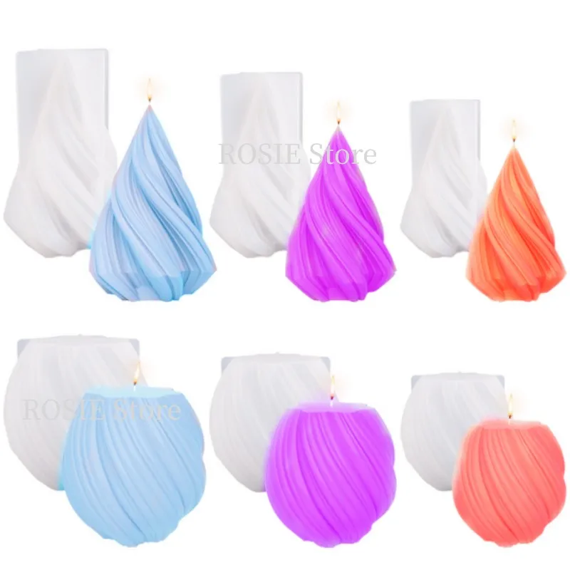 Асимметричная силиконовая свеча Геометрическая волна вращающаяся многоразмерная форма для свечи «сделай сам» Смола мыло подарок форма для свечи рукоделие для дома