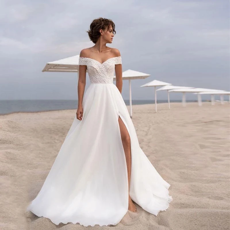 Sexy A Series Wedding Dresses High Split Women's 2023 Bridal Beach Sexy Off Shoulder Lace Bridal Gowns Robe De Mariée Vestido
Sexy A Series Wedding Dresses High Split Women's 2023 Bridal Beach Sexy Off Shoulder Lace Bridal Gowns Robe De Mariée Vestido