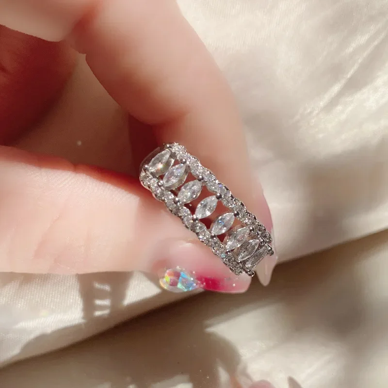 Высокое качество роскошное кольцо MDLFES Moissan Diamond Style гонконгский стиль кружевной